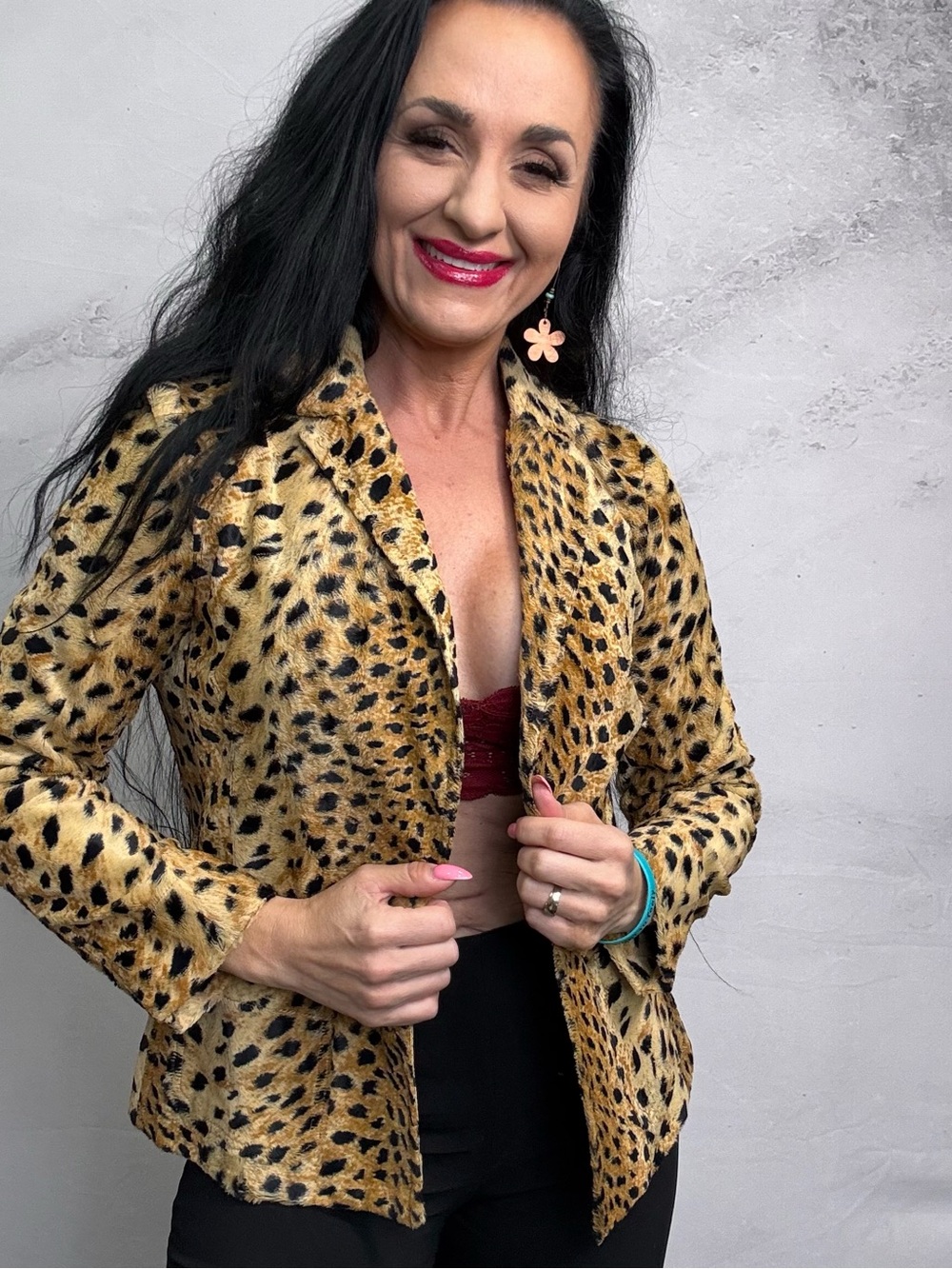 S&D Leopard Print Women's Jacket - Gold and Black